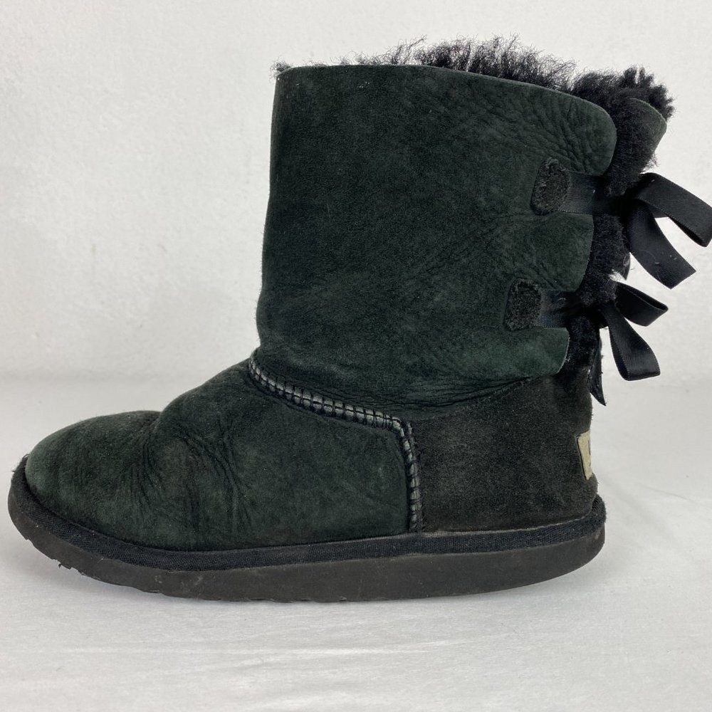 UGG Bailey II Black Bow Short Boot Slippers - Picture 3 of 11